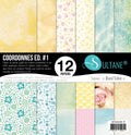Set 12 papiers scrapbooking - Coordonnés printemps - 250g/m2