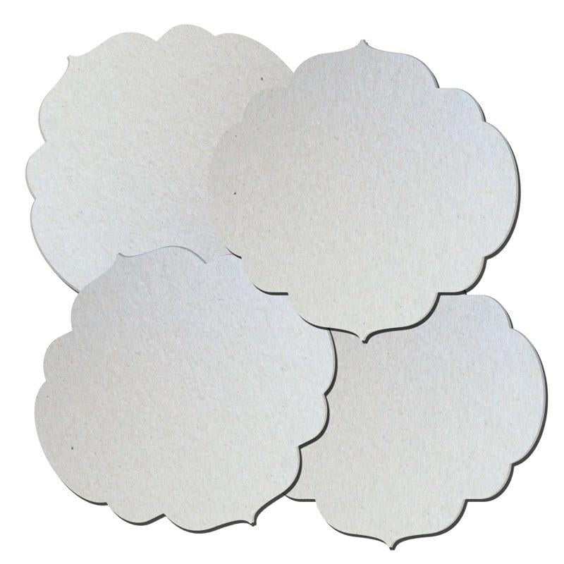 Lot de 4 plaques romantiques en carton à décorer - 14,5 cm