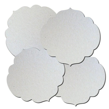 Lot de 4 plaques romantiques en carton à décorer - 14,5 cm