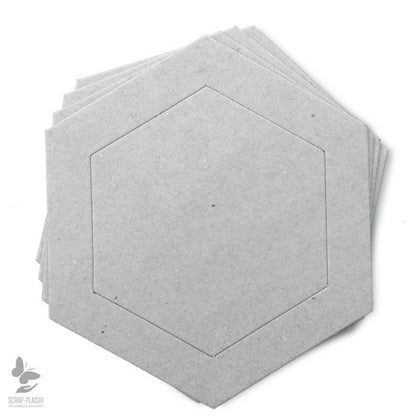 Lot de 4 cadres héxagone en carton à décorer - 14,5 cm