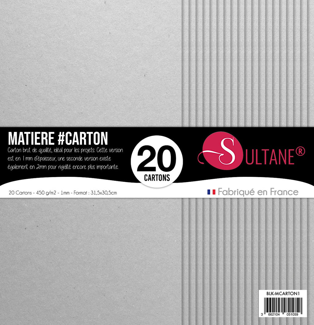 Bloc de 20 cartons Sultane - Matière - Carton - Epais - 1mm