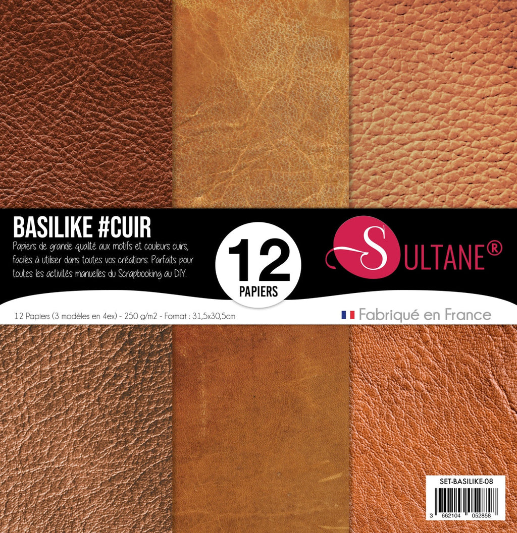 Set de 12 papiers métal- Sultane - BASILIKE CUIR