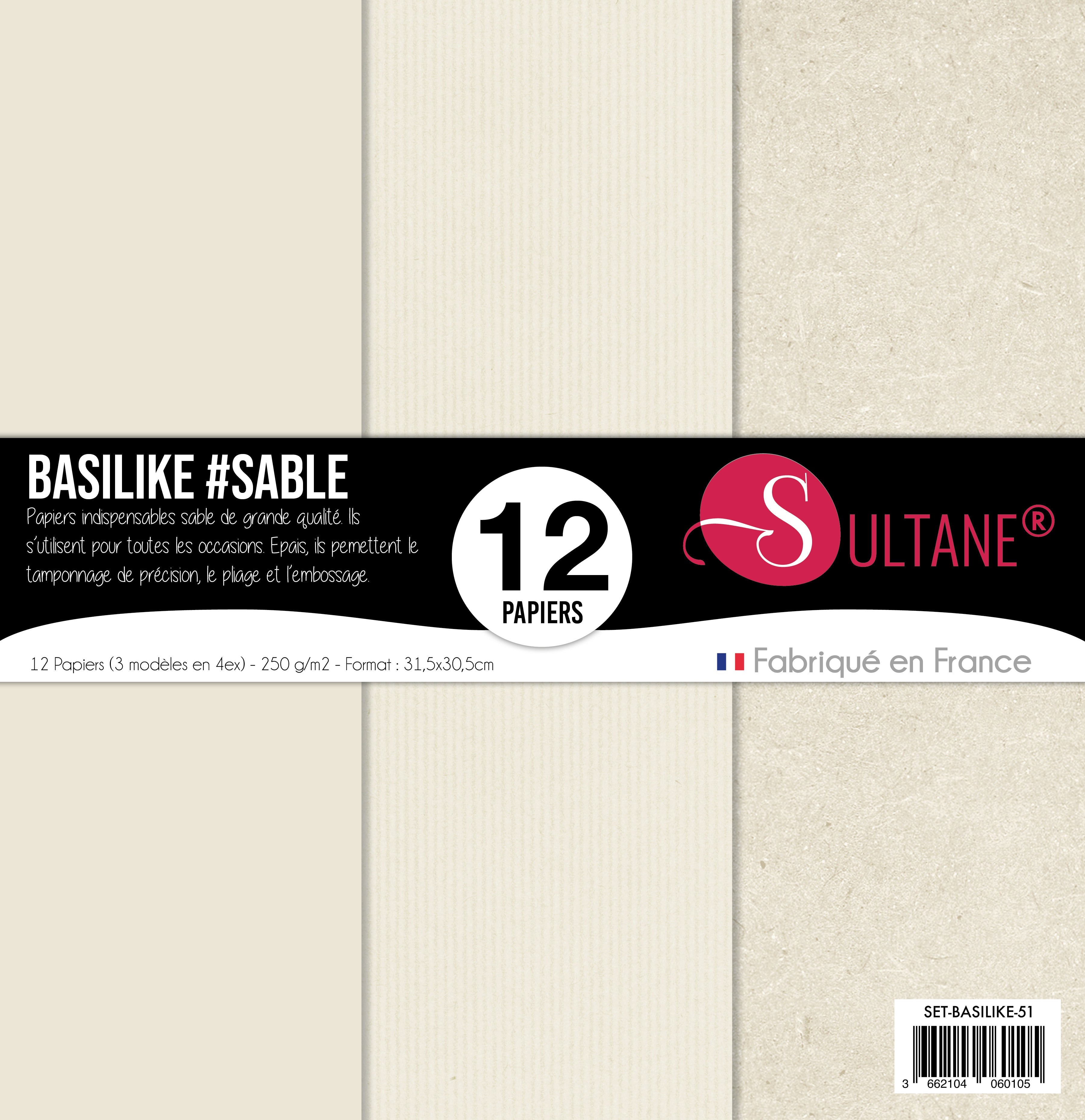 Set de 12 papiers Sultane Authentik - Sable