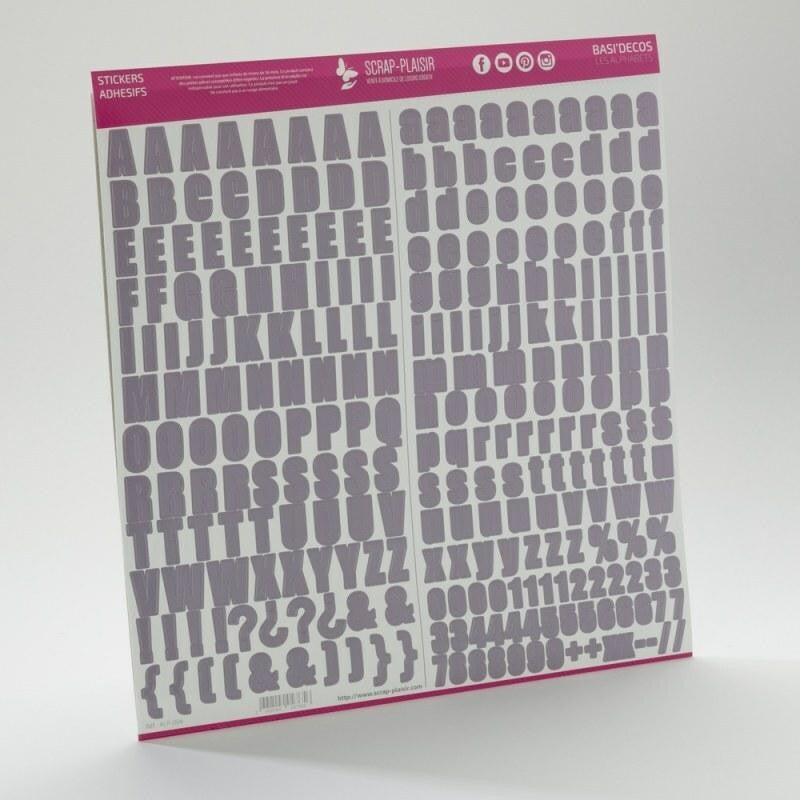 Stickers Basi'Decos Les Alphabets - Gris