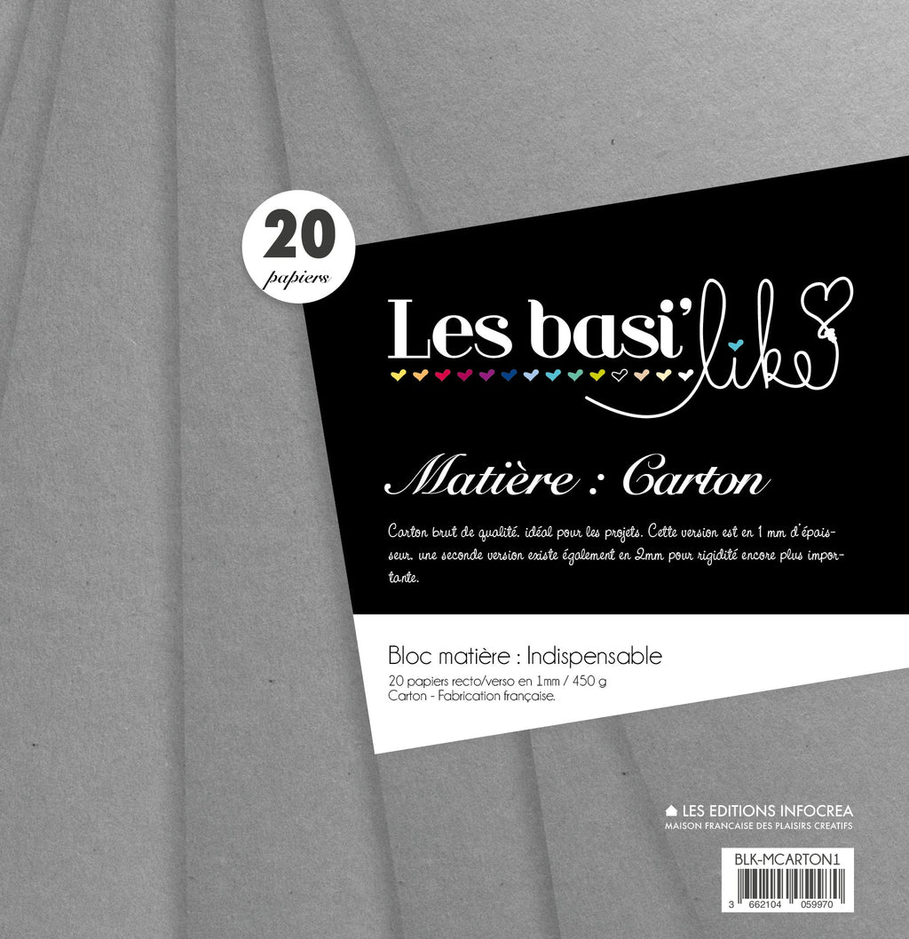 Bloc de 20 cartons Sultane - Matière - Carton - Epais - 1mm