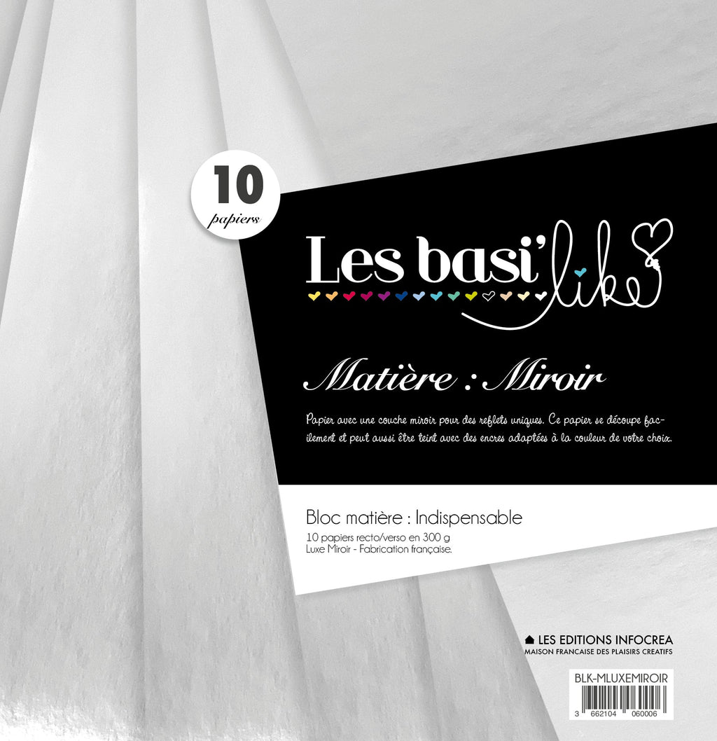 Bloc de 10 papiers Sultane - Matière - Miroir - Epais - 300g/m2