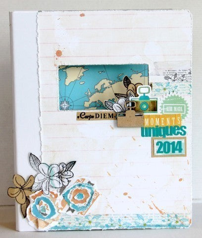 Classeur - Mini-Album RoadBook (VIERGE - Photo montrant un exemple customisé) - Intérieur papiers inclus - Thème voyage