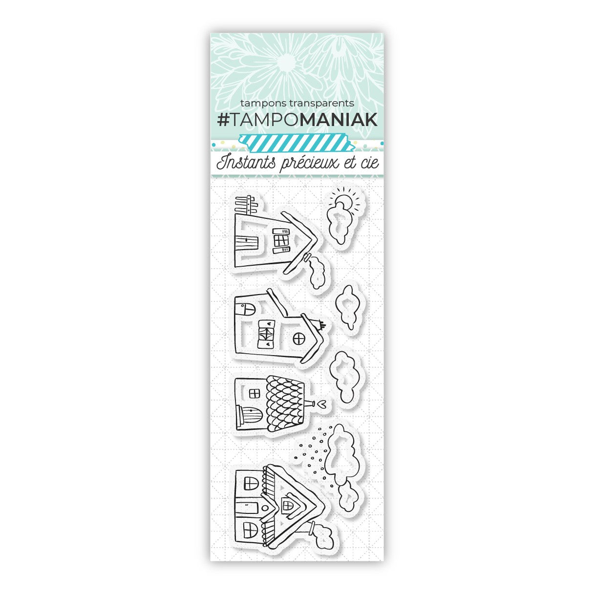 Set de 8 tampons maisons & maisonettes - 13x5,5cm