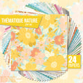 Lot 24 papiers thématique nature - 30x30cm