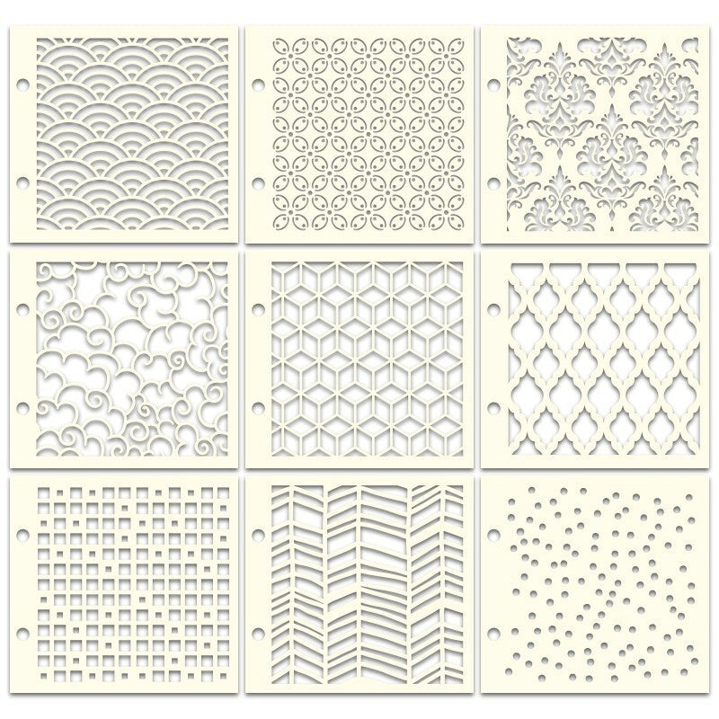 Lots de 9 pochoirs baroques - 10 cm