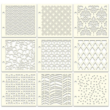 Lots de 9 pochoirs baroques - 10 cm