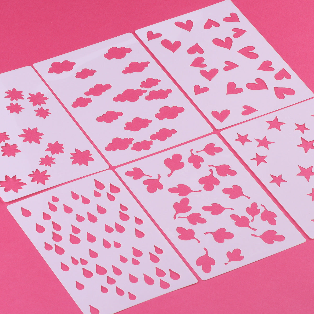 Lot de 6 pochoirs tendresses