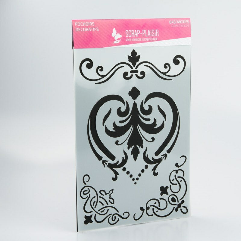 Grand pochoir décoratif Basi'Motifs - Coeur et angles