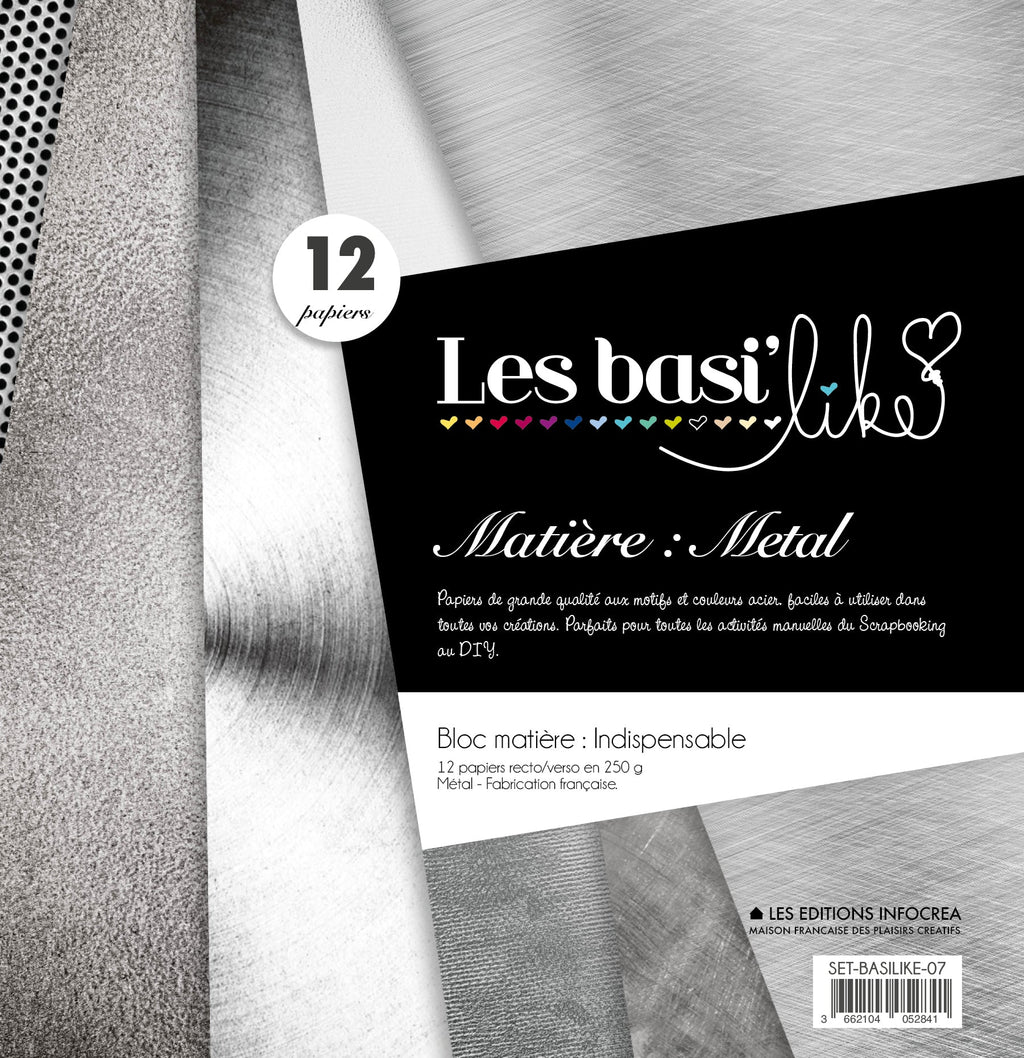 Set de 12 papiers Sultane Effet Métal - 250 g/2 - 31,5x30,5 cm