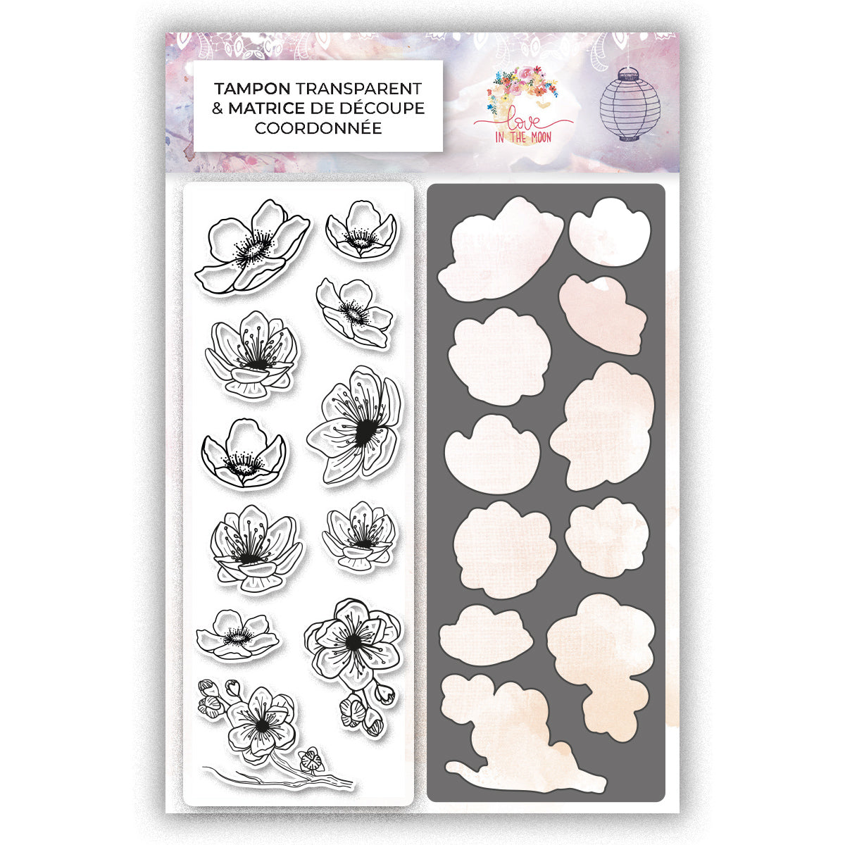 Combi tampons & matrices - Fleurs de cerisier