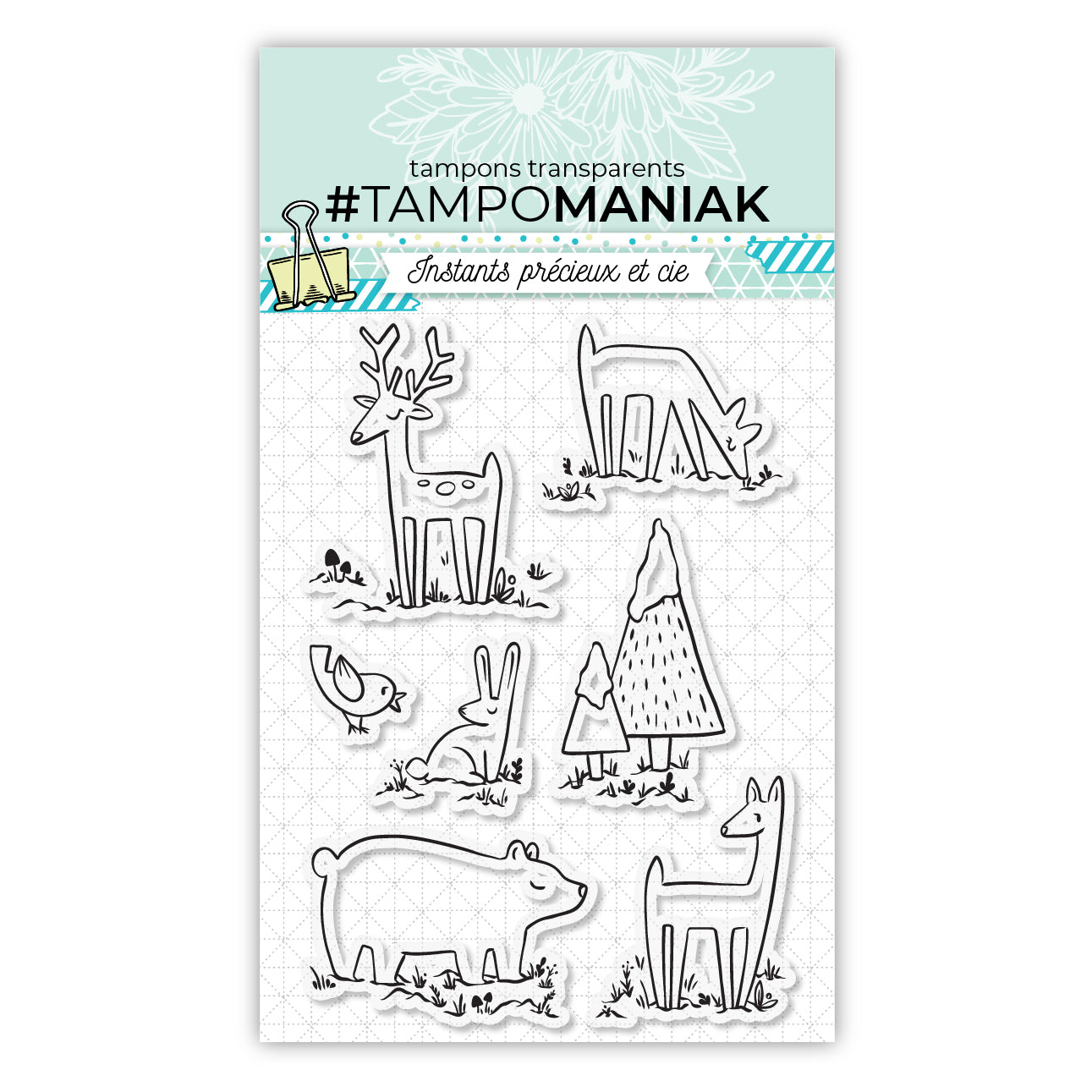 Planche de tampons animaux d'hiver