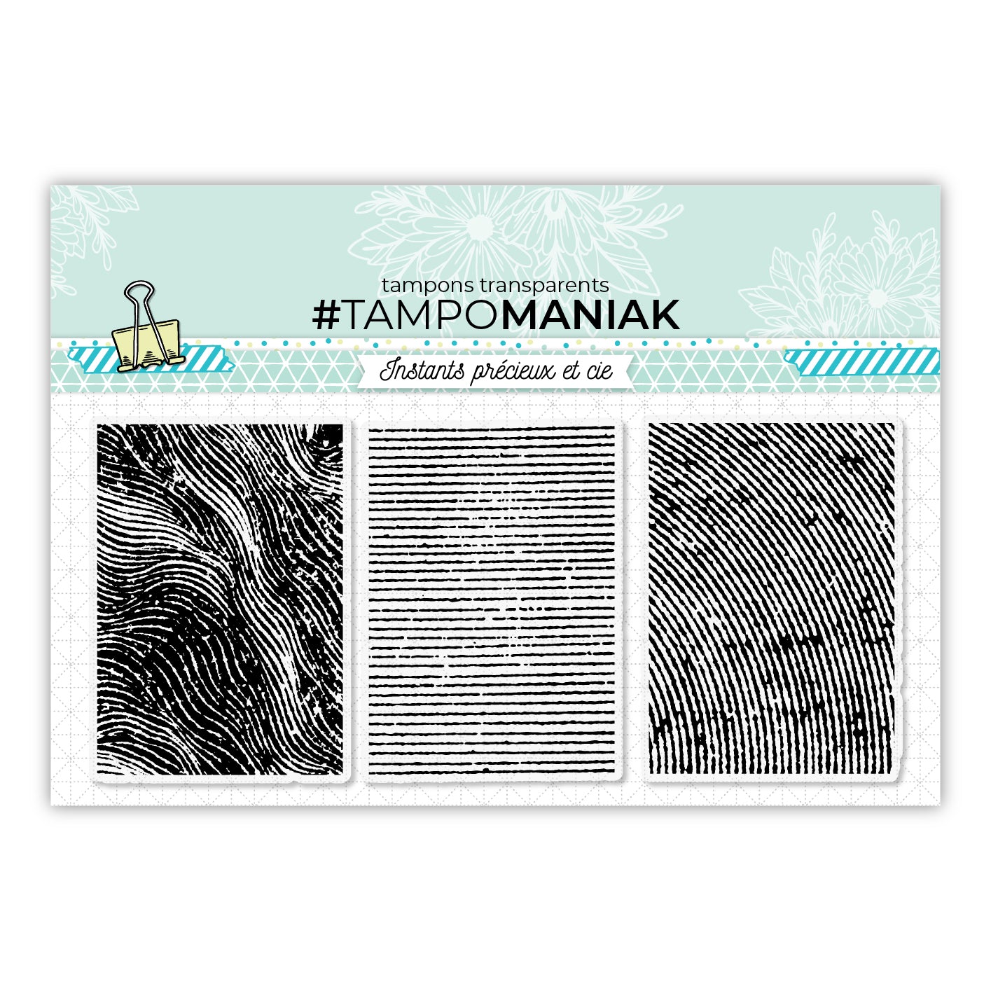 3 Tampons de fond textures striées - 10x21cm