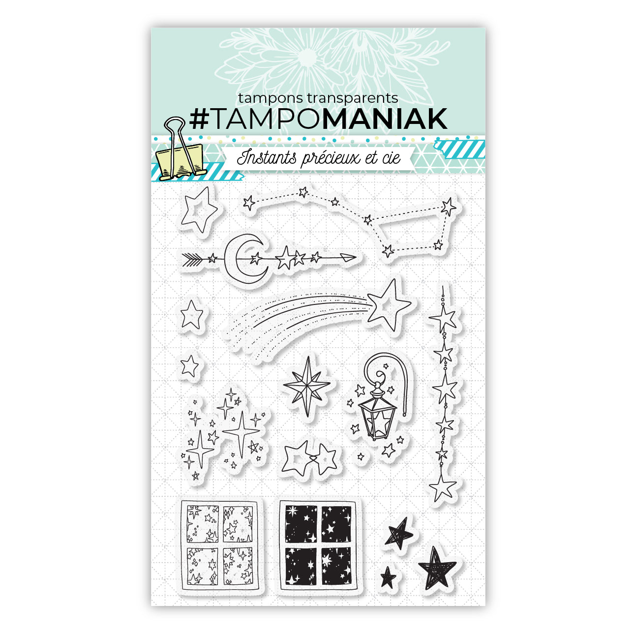 Tampons étoiles lune et constellation - 10x15cm