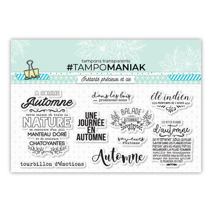 Tampons nature en automne, balade dans les bois - 10x21cm