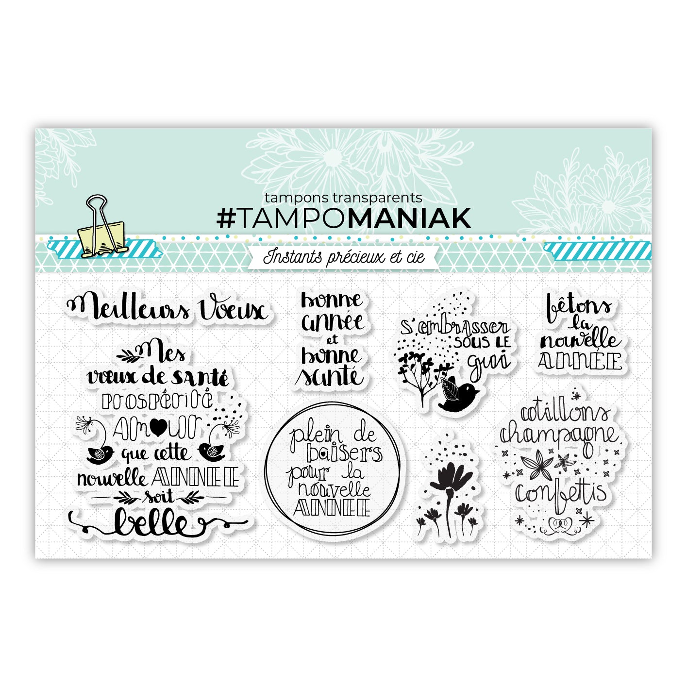 Tampons noël en famille, étoiles plein les yeux - 10x21cm