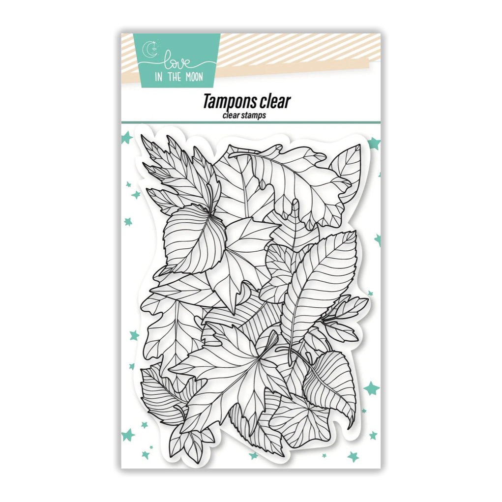 Tampon de fond feuillages d'automne - 10x15cm