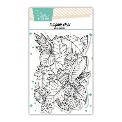 Tampon de fond feuillages d'automne - 10x15cm