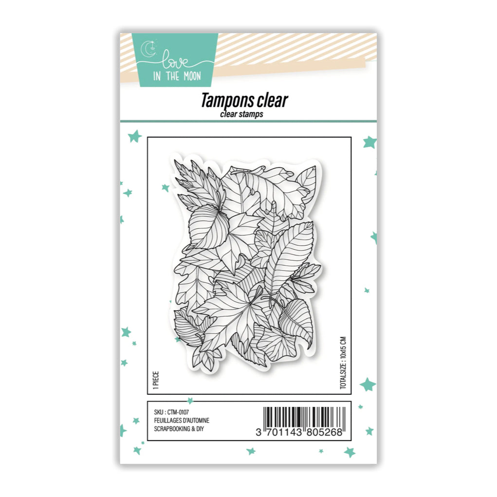 Tampon de fond feuillages d'automne - 10x15cm