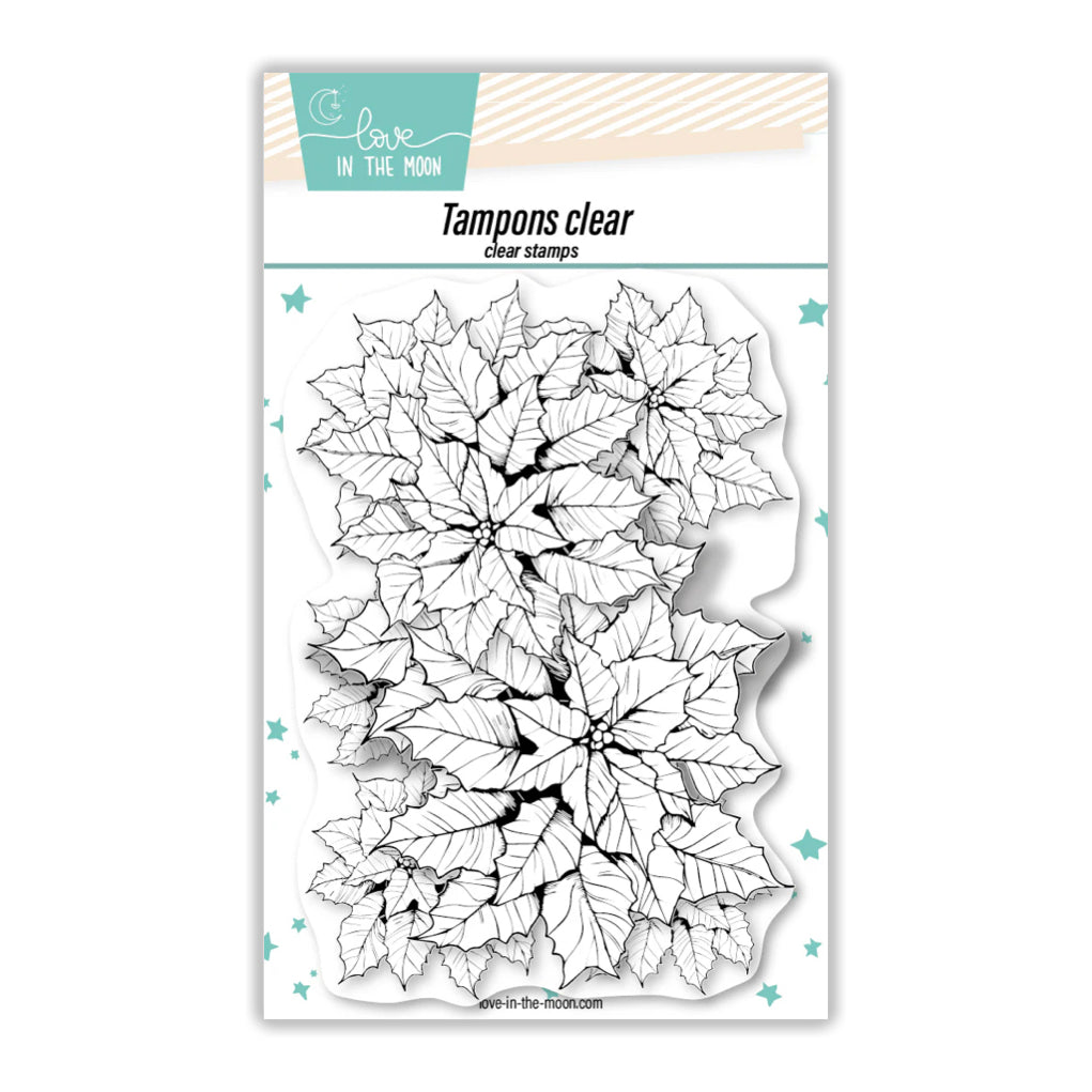 Tampons Fond Poinsettias - Love in the Moon