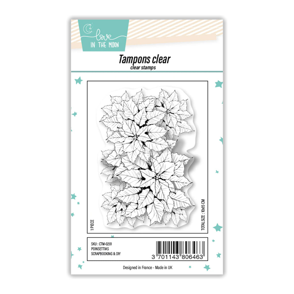 Tampons Fond Poinsettias - Love in the Moon
