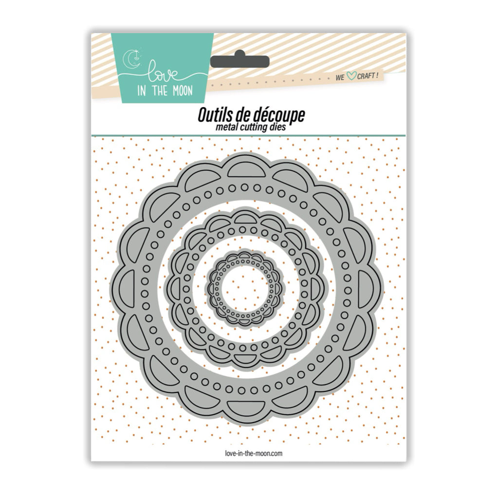 Matrices de découpes - Trio Napperons - Love in the Moon