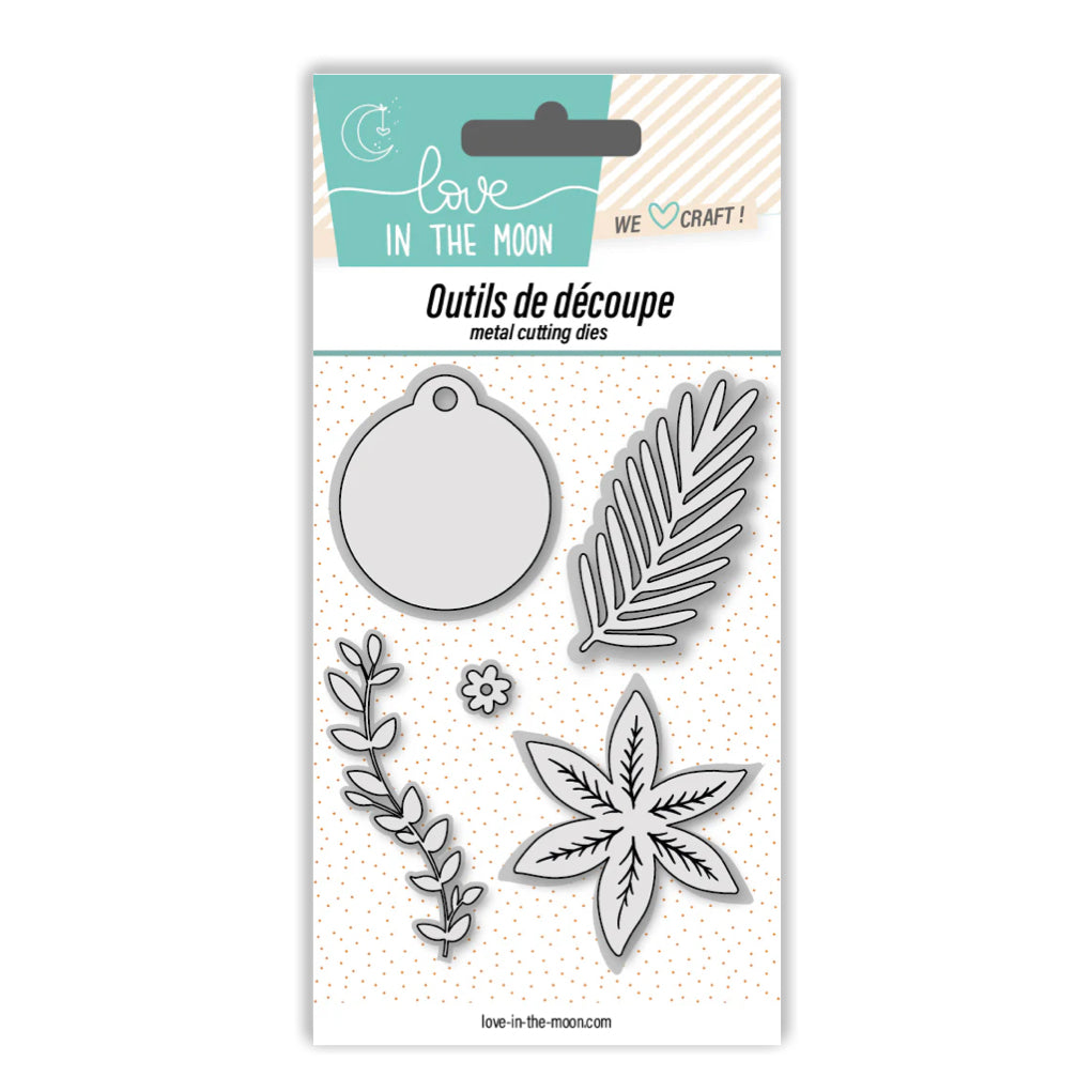 Matrices de découpes - Poinsettia & Feuillages & Médaillon - Love in the Moon