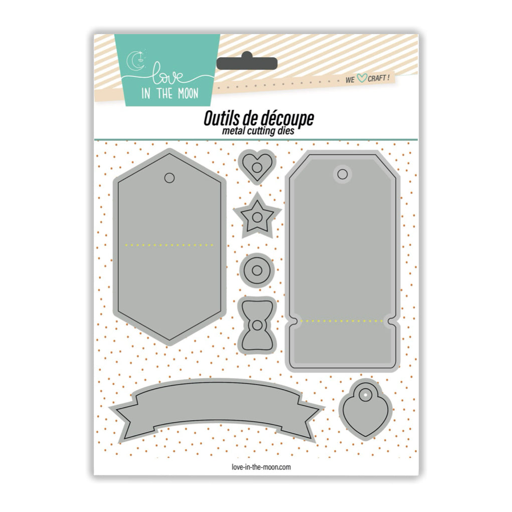 Matrices de découpes - Tags & Oeillets - 15x15cm - Love in the Moon