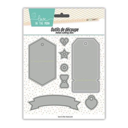 Matrices de découpes - Tags & Oeillets - 15x15cm - Love in the Moon