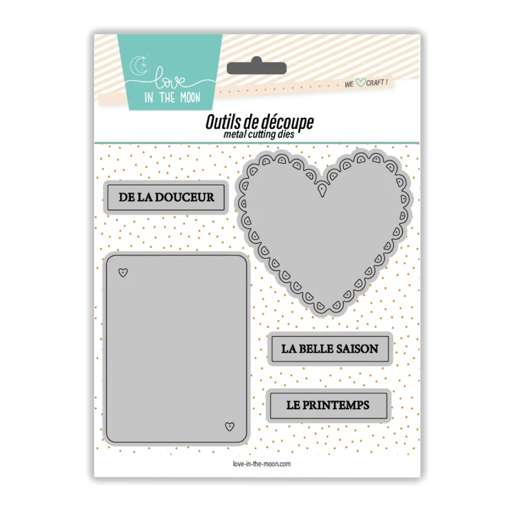 Lots de matrices - Carte PL Cœur, mots doux et grand coeur de coeurs