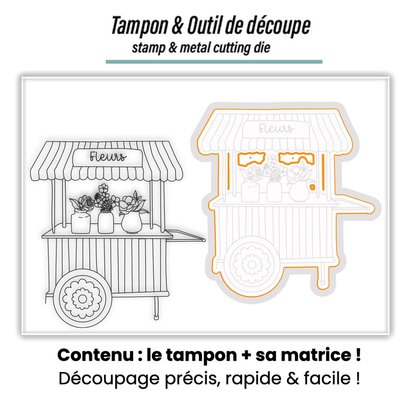 Duo Tampon & Matrice Roulotte fleurie - Love in the Moon