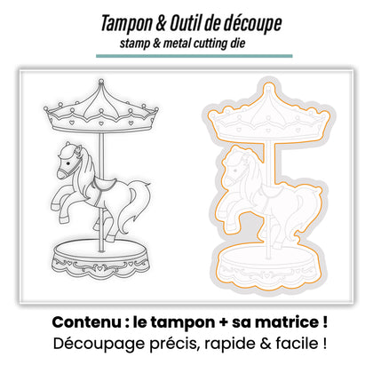 Duo Tampon & Matrice - Manège Cheval Vintage - Love in the Moon