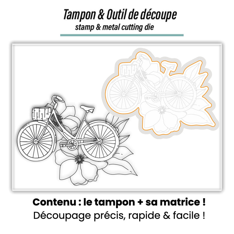 Duo Tampon & Matrice - Vélo fleuri - Love in the Moon
