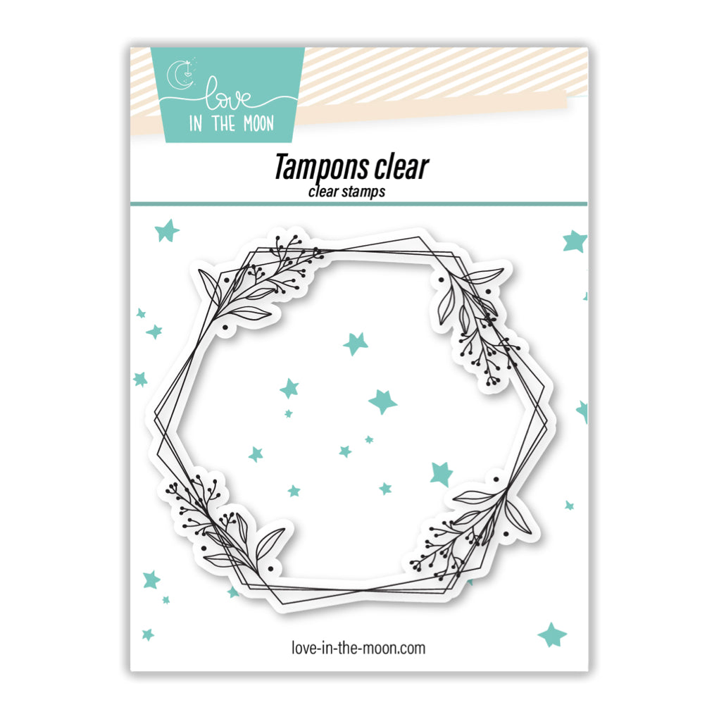 Tampon cadre pour expression de la série STM  "Hexagones Floraux"