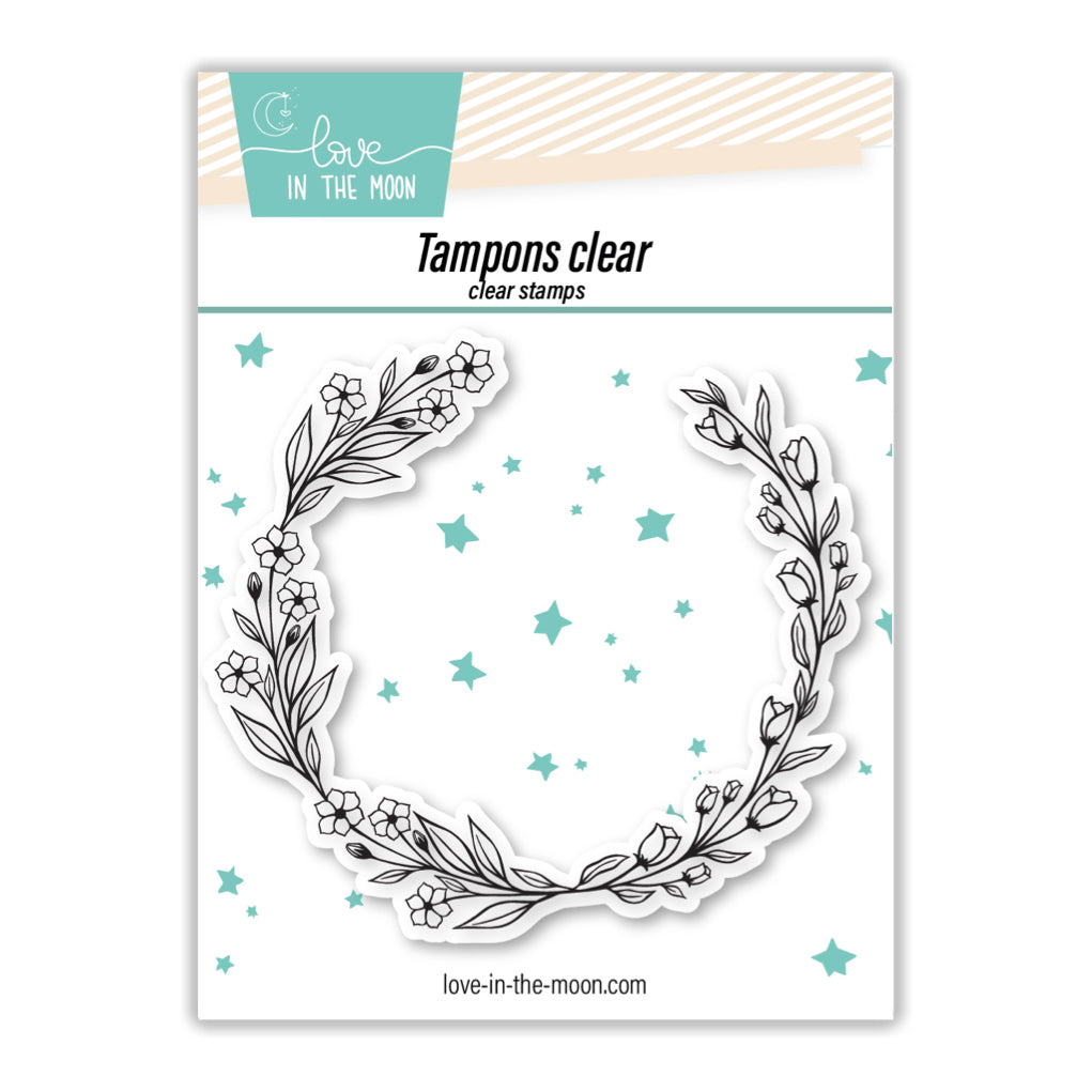 Tampon cadre pour expression de la série STM  "Lauriers Fleuris"