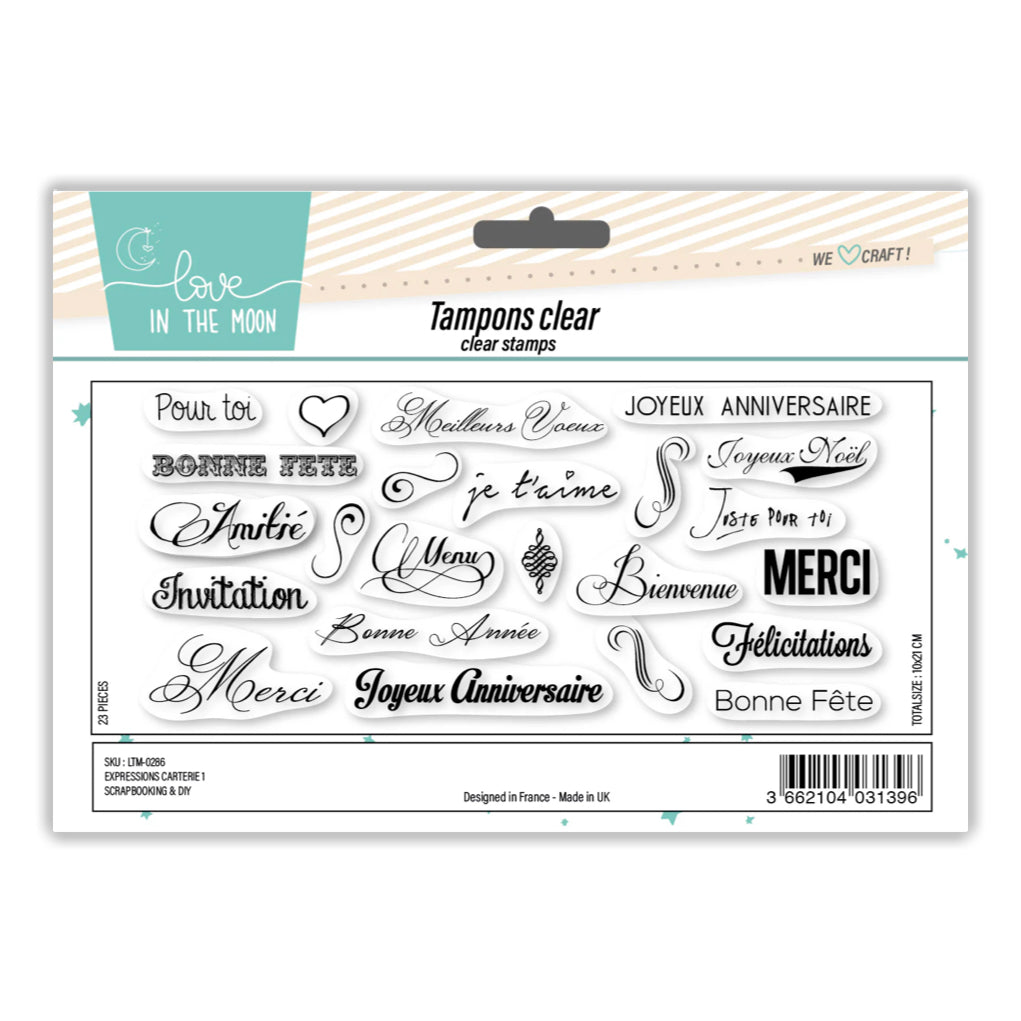 Tampons expressions carterie 1 - 10x21cm