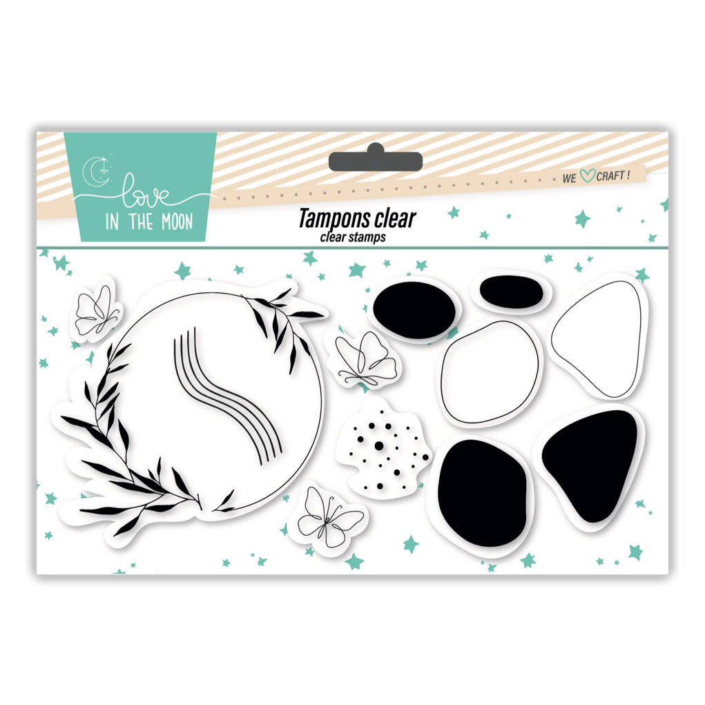 Tampon clear – Motifs organiques & formes graphiques - 10x21cm