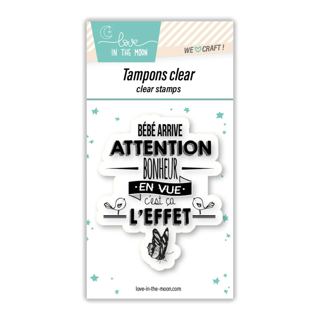 Tampon grande expression "Bébé Arrive"