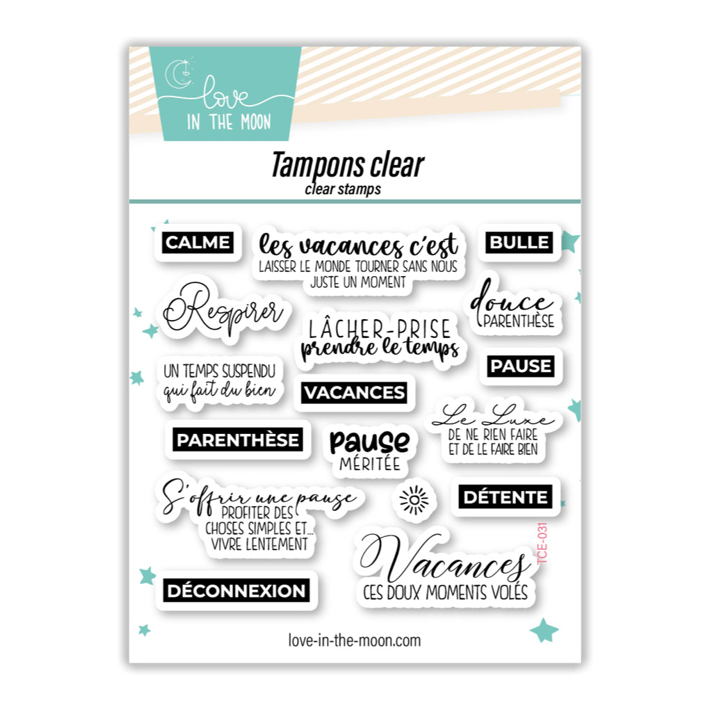 Set De 17 Tampons - Vacances, Détente - 10X10cm