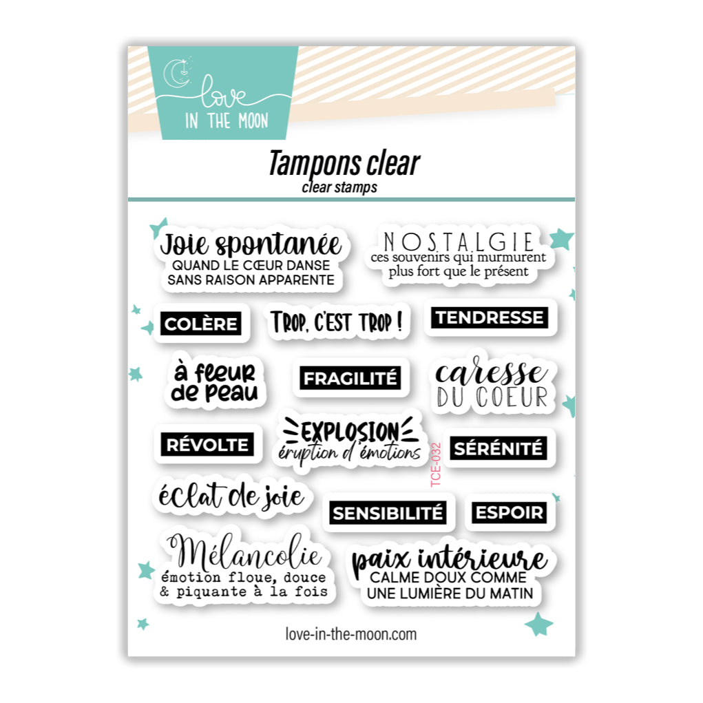 Set De 16 Tampons - Joie, Tendresse - 10X10cm