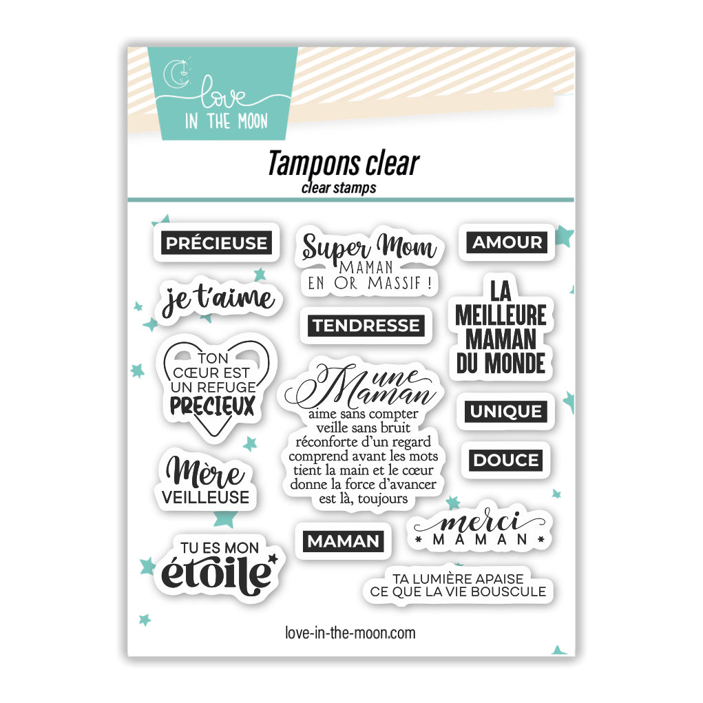 Set De 15 Tampons - Maman - 10X10cm