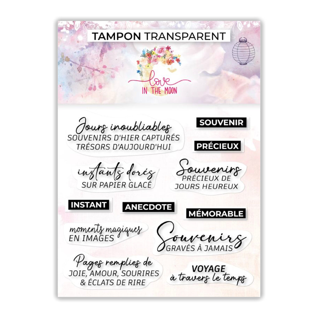 Set de 16 tampons - Souvenir, instants, anecdotes - 10X10cm