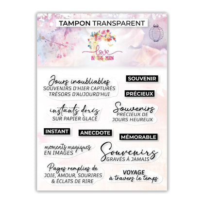 Set de 16 tampons - Souvenir, instants, anecdotes - 10X10cm