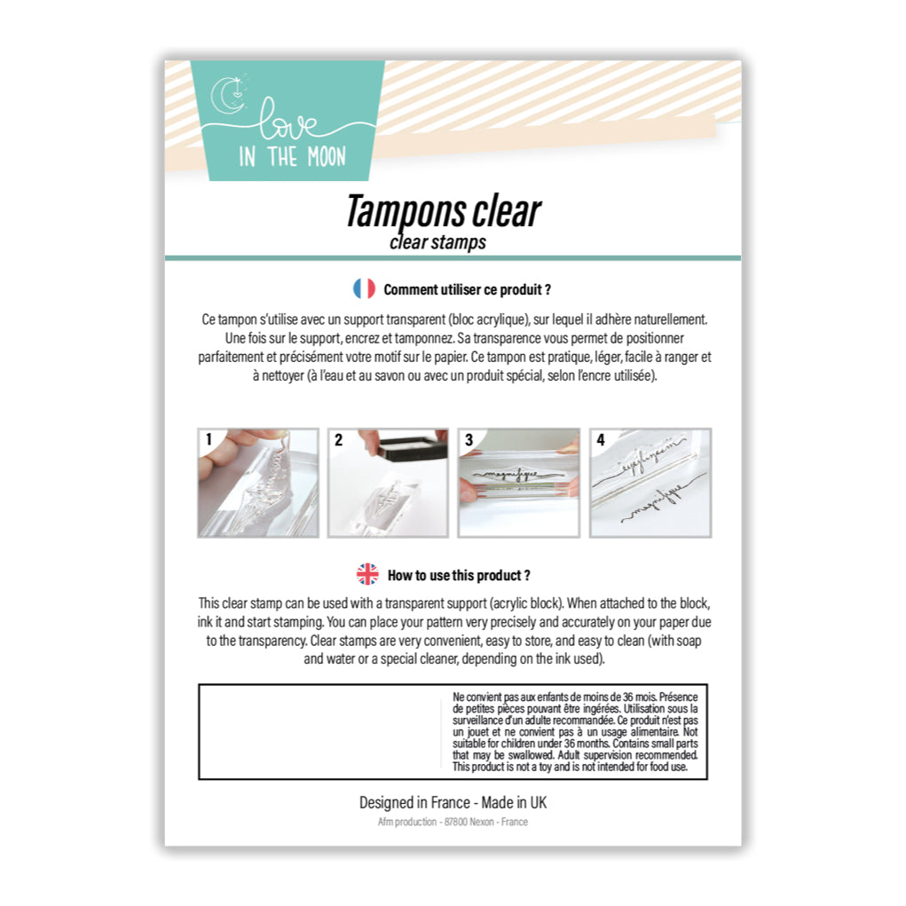 Set De 16 Tampons - Joie, Tendresse - 10X10cm