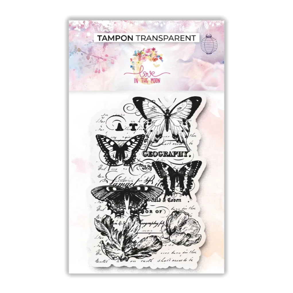 Tampon - Vintage papillons & écrire