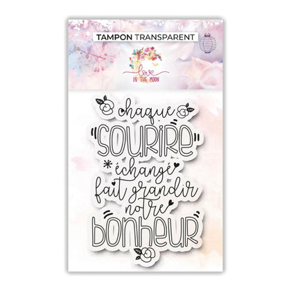 Tampon - Expression avec les mots : Sourire, Grandir et Bonheur